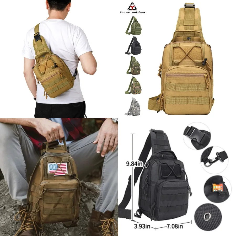 

【Новый стиль】Мужская спортивная сумка на грудь для активного отдыха, камуфляжная тактическая сумка для любителей военной тематики, многофункциональная повседневная сумка-слинг, суперлегкая.