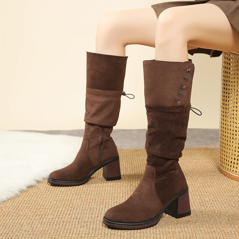 Suede Retro Rivet H…