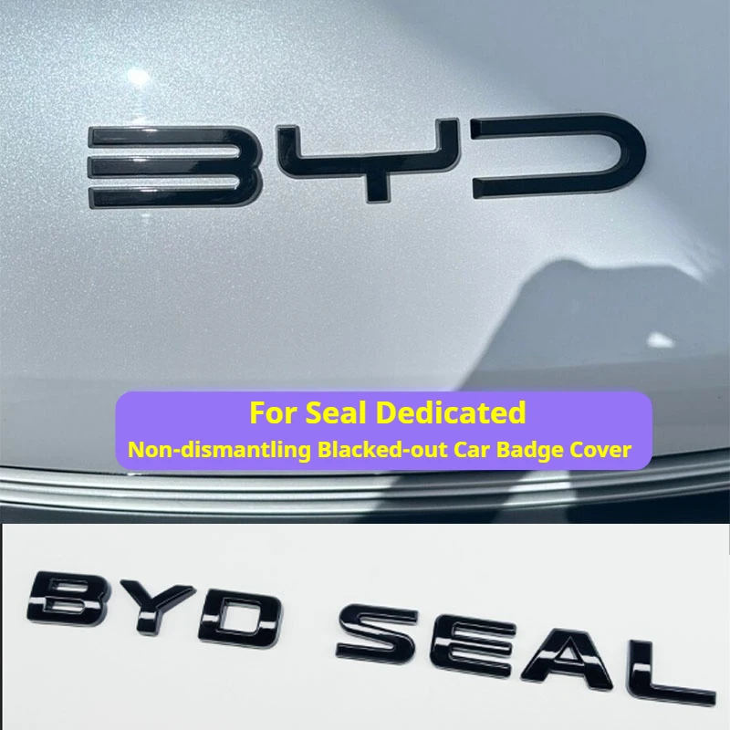 For BYD Seal Dedicated Black Front Rear Emblem Modification Black Warrior Car Badge Covering Styles Tail Logo