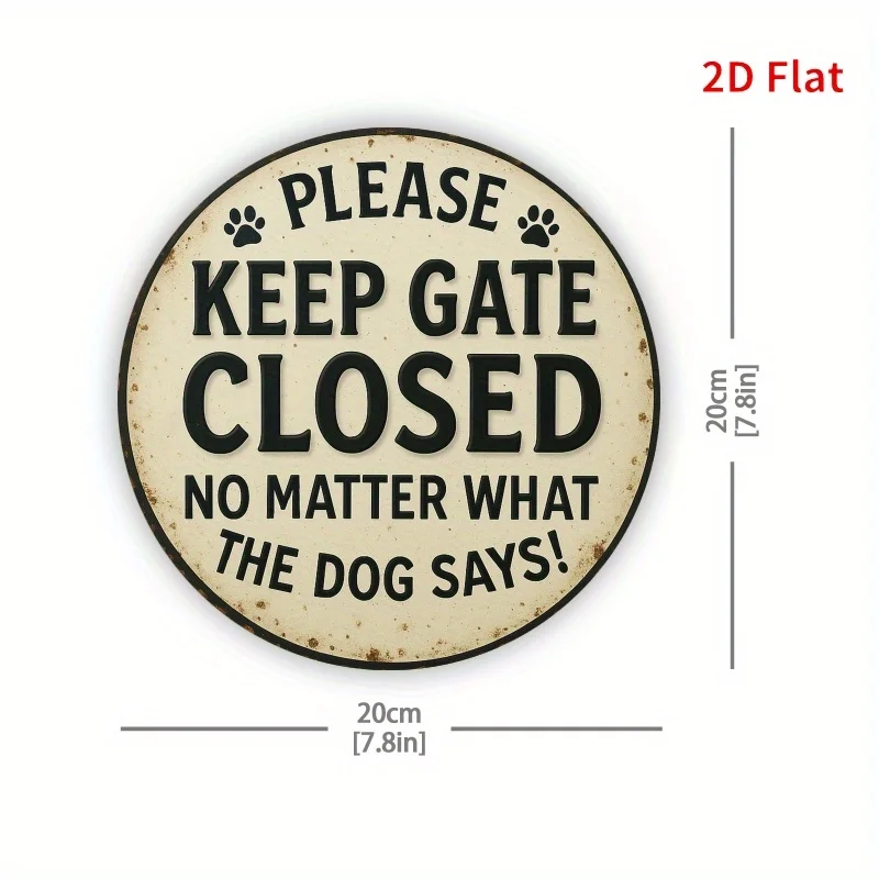 2D Flat Vintage Round Iron Sign - 