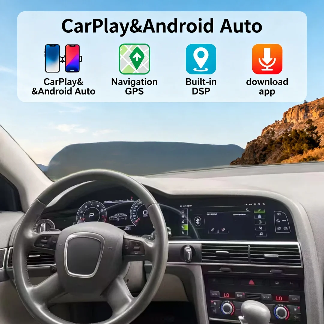 

Double screen 23'' Android 14 For Audi Q7 2005-2015 Cockpit Instrument Panel Speedometer Virtual Car radio multimedia stereo GPS