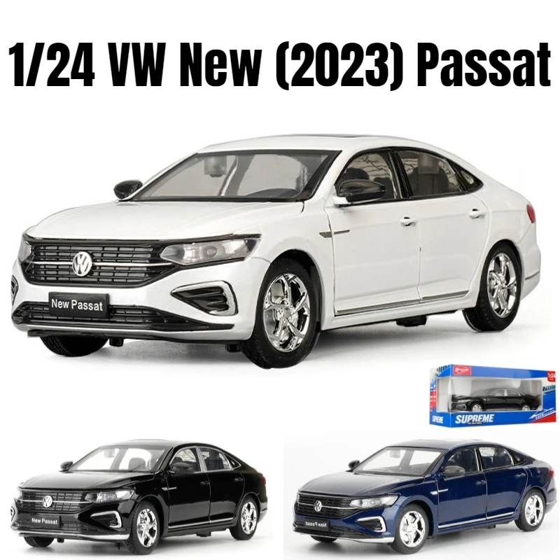 1/24 Volkswagen Passat Toy Car Diecast Metal Alloy Miniature Model Pull Back Sound & Light Collection Gift For Boy Children