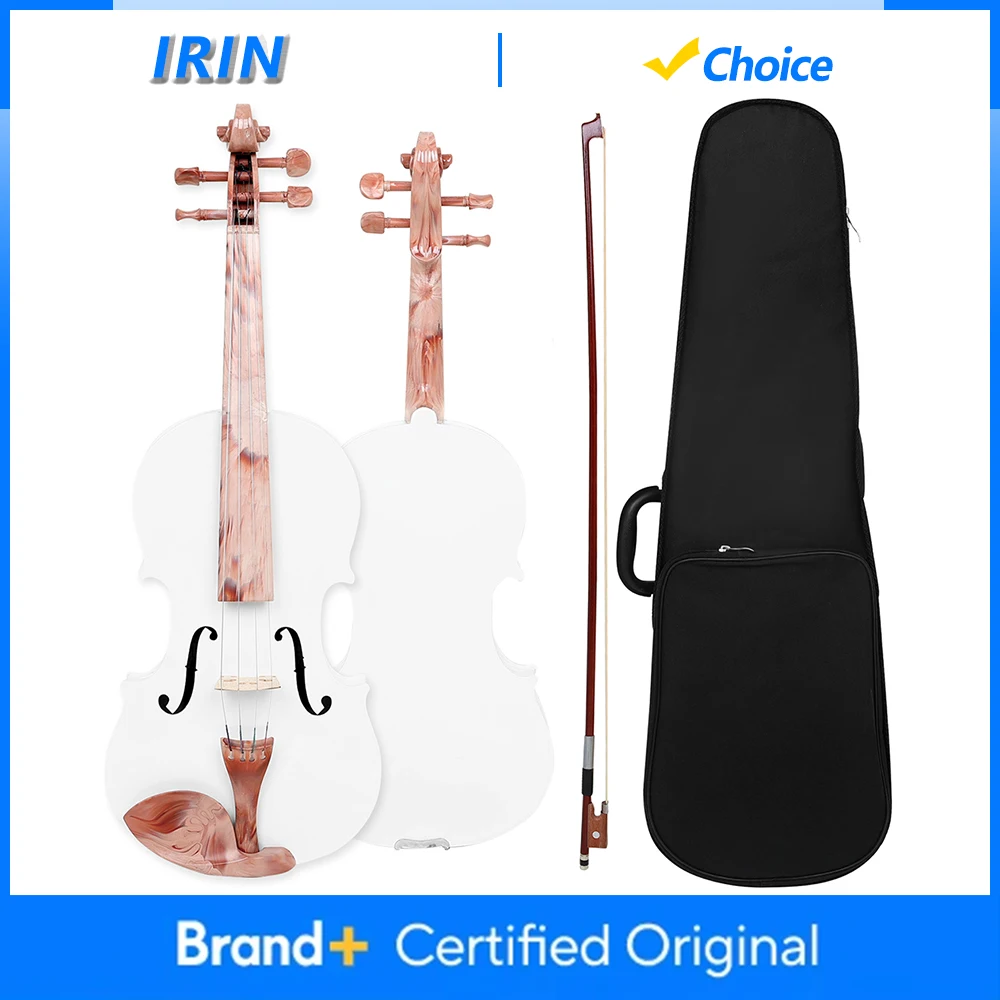 

IRIN AV-102 Violin White Marble Solid Wood 4/4 Fiddle High Quality Violin Stringed Instrument with Bow Case Accessories