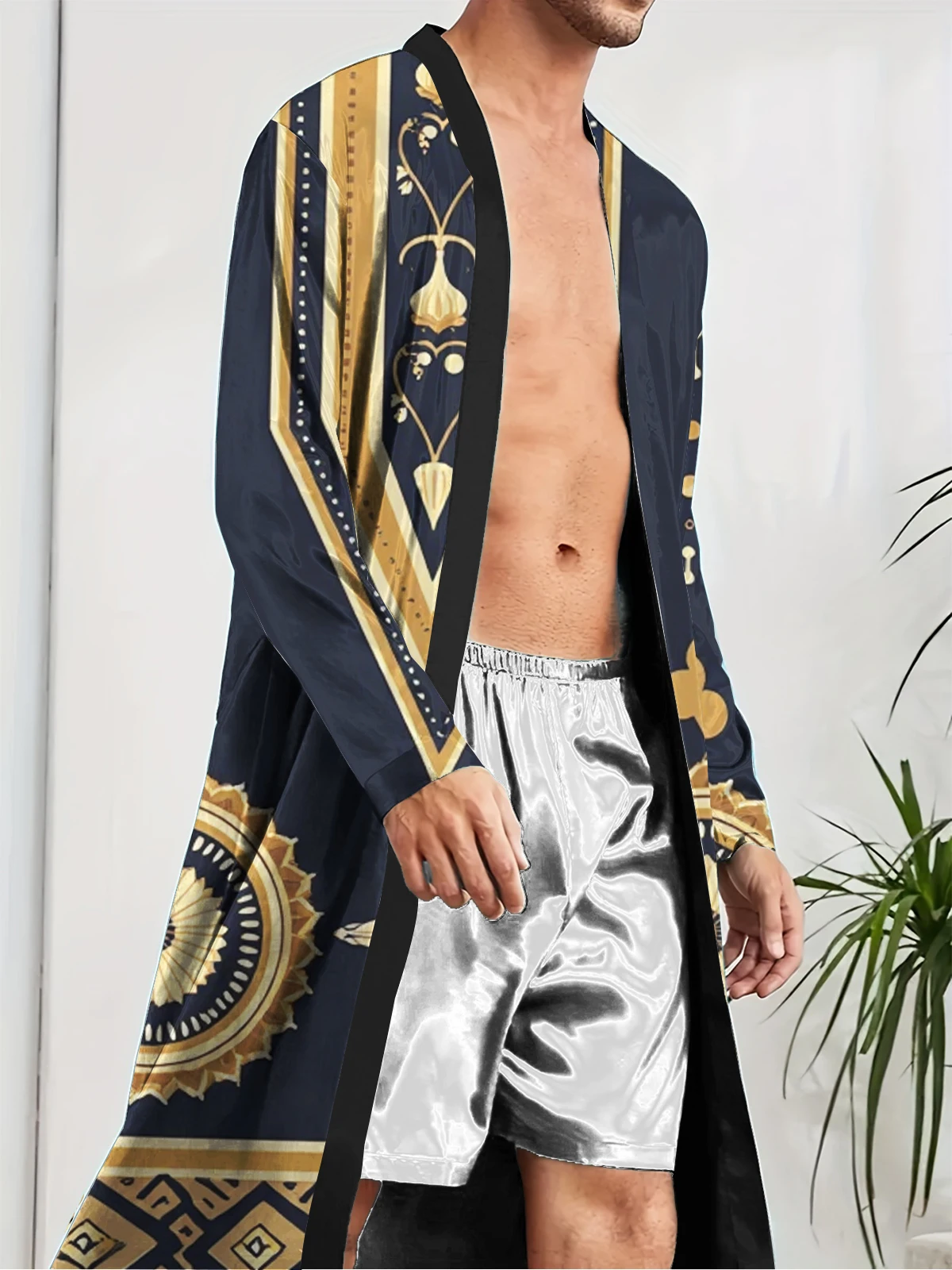 1pcs Men's Robes 2026 Spring/Summer 3D Printed Breathable Bathrobe men Graphic Funny pajamas Shower robe Bathrobe Robes