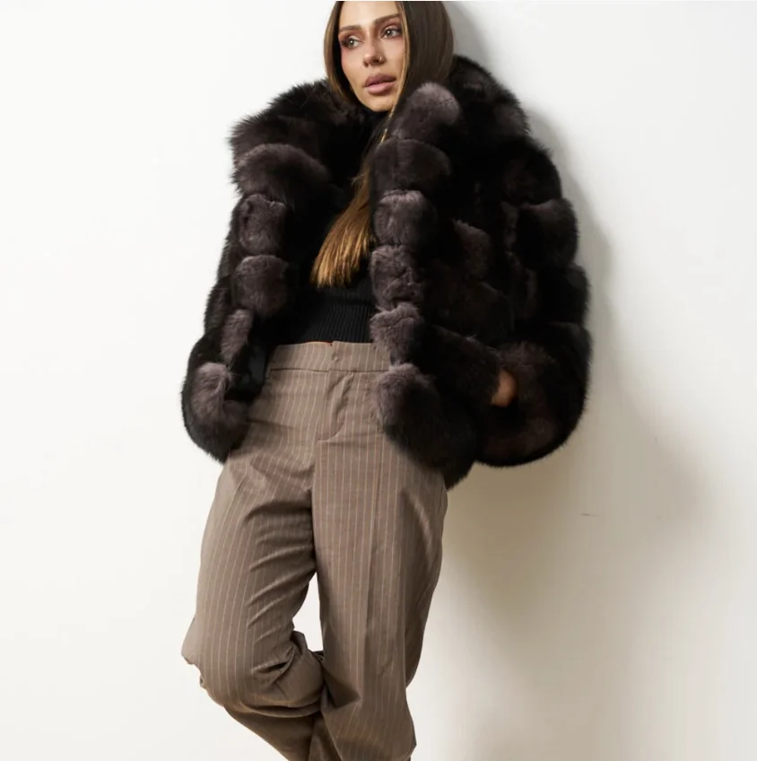 Echt fuchs Pelzmantel Frauen Weste abnehmbar verwandeln abnehmbare Mode Luxus dicke warme Mantel Jacke festes Fell