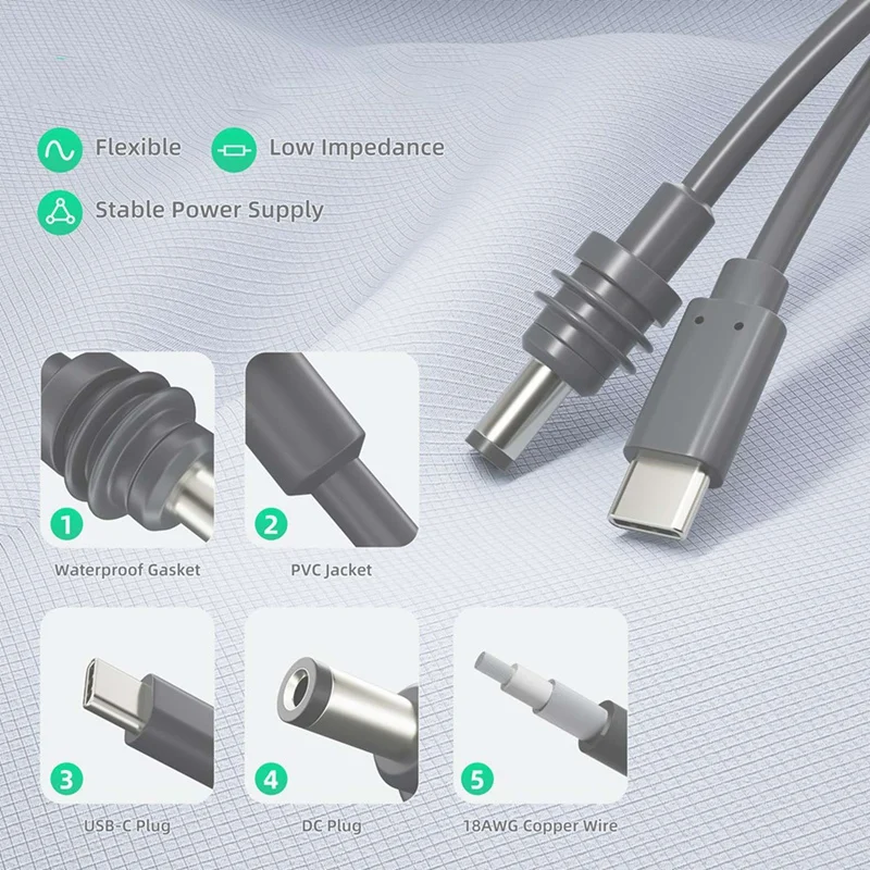 10X para Starlink Space-X Mini USB C a Cable de CC protección contra sobrecarga de cortocircuito MINI tipo C a Cable de CC 5 metros/16,4 pies ¡CALIENTE!