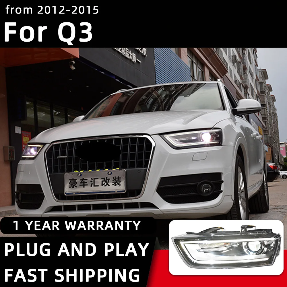 

Headlight For Audi Q3 LED Headlights 2012-2015 Head Lamp Car Styling DRL Signal Projector Lens Automotive Accessories Front