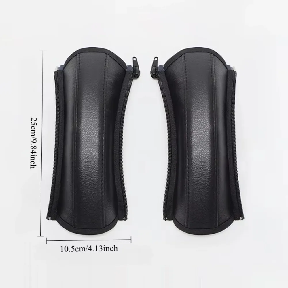 Soft PU Leather Stroller Handlebar Covers Ergonomic Design Bumper Protector Stroller Armrest Universal Pram Handle Case Outdoor