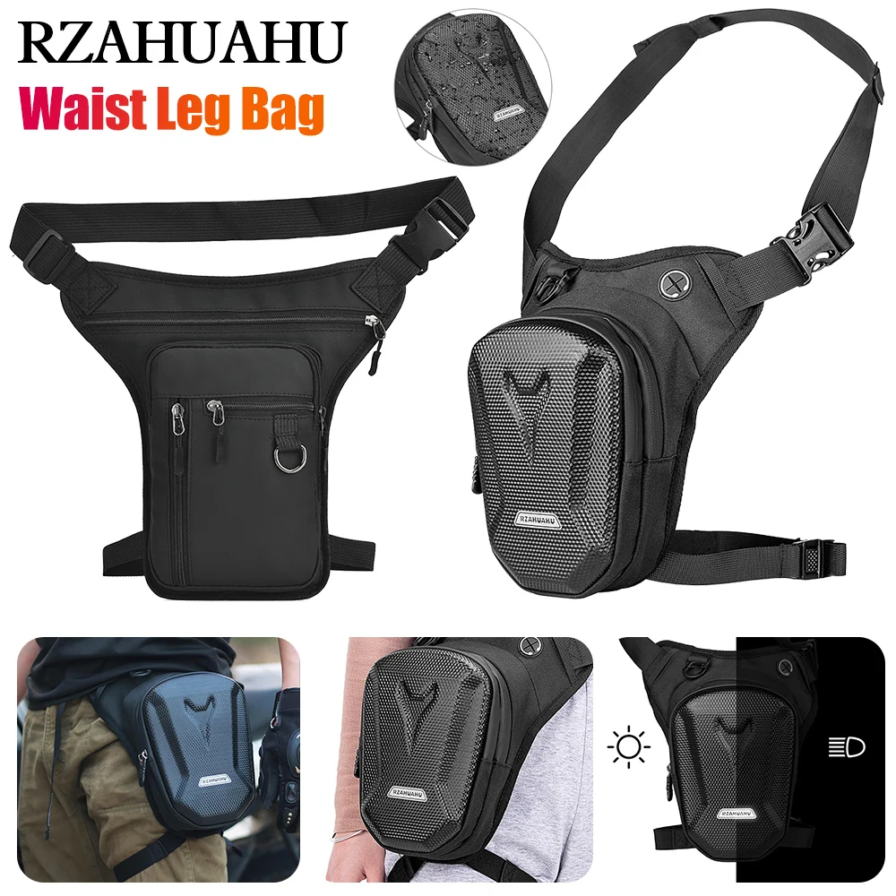 Tactical- Travel Bag Waterproof Motorcycle Waist Leg Bag Men Hip Bum Pack Leg Side Bag Ride Bags Outdoor Casual Fanny Pack Bag