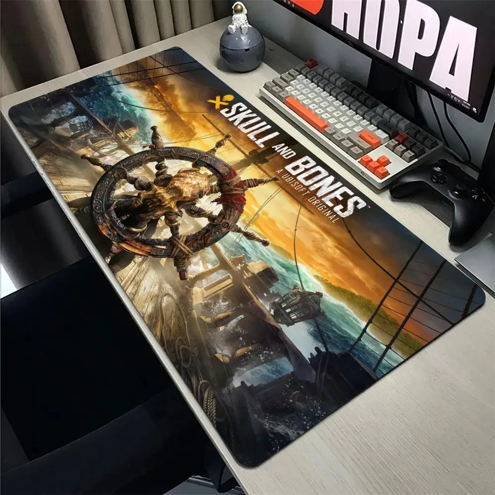 XXL Mouse Pad Anime Skull and Bones Mousepad Gaming Gamer Accessories MouseMat Office Soft Table Mat HD Printing Kawaii Deskpad