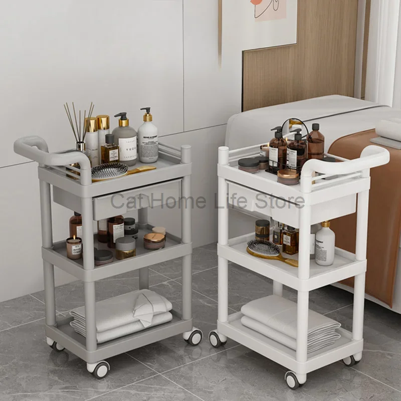 Italian Style Multifunctional Trolley Storable Barber Shop Designer Trolley Modern Beauty Salon Furniture Skjuta En Vagn HBSC