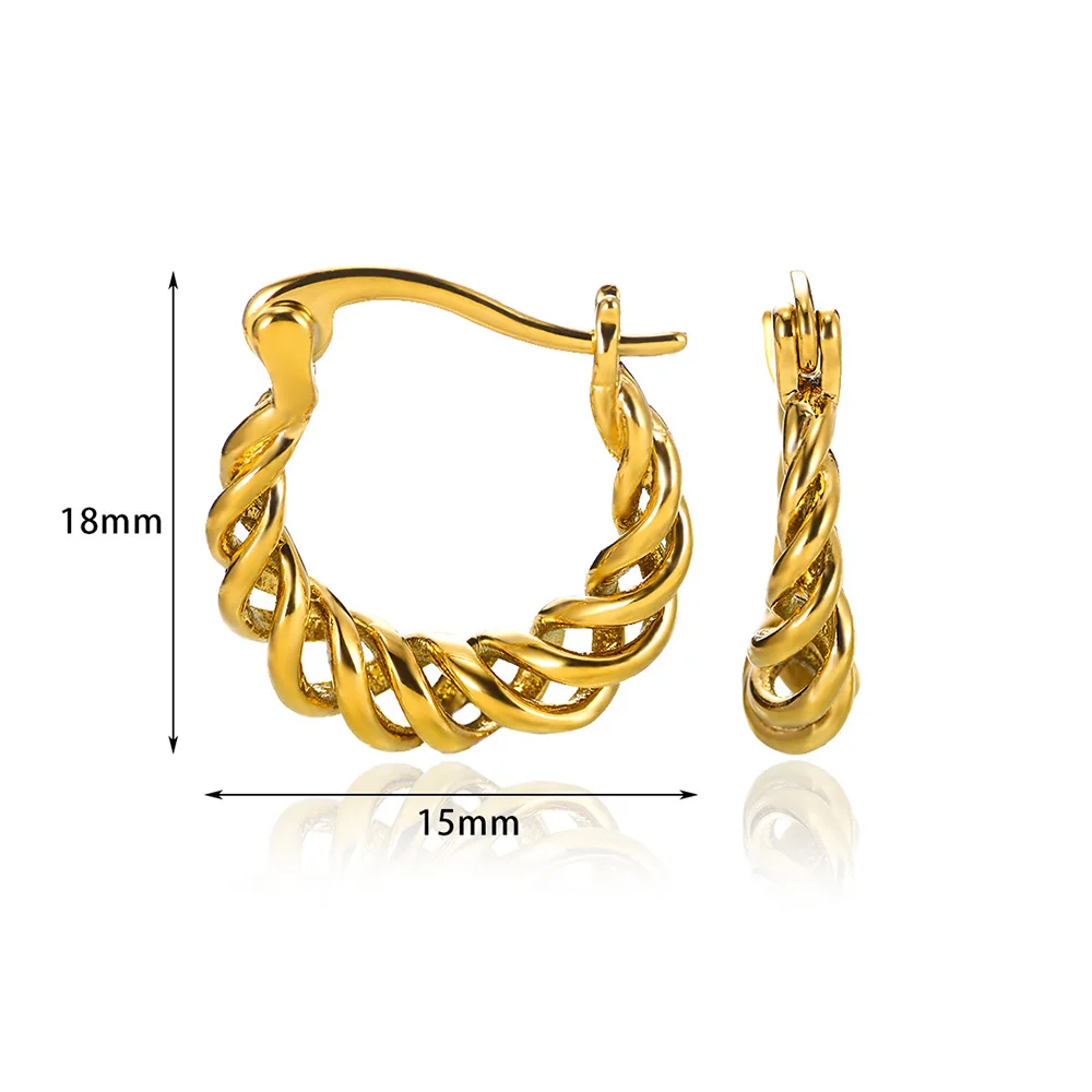 Minimalist Twist Rope Shape Hoop Earrings Woman Jewelry Punk Style Unique Y2K Huggie Earings Party Wedding Jewelry 2024