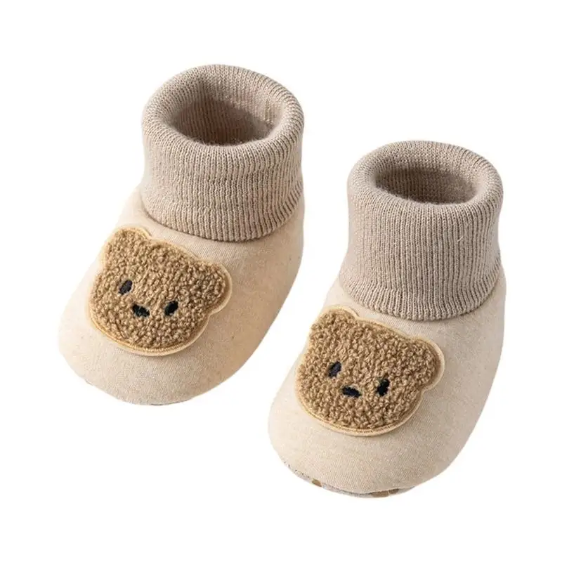 

U13F Cartoon Pattern Nonslip Fllor Shoes Cotton Warm Shoes for Baby Learning to Walk