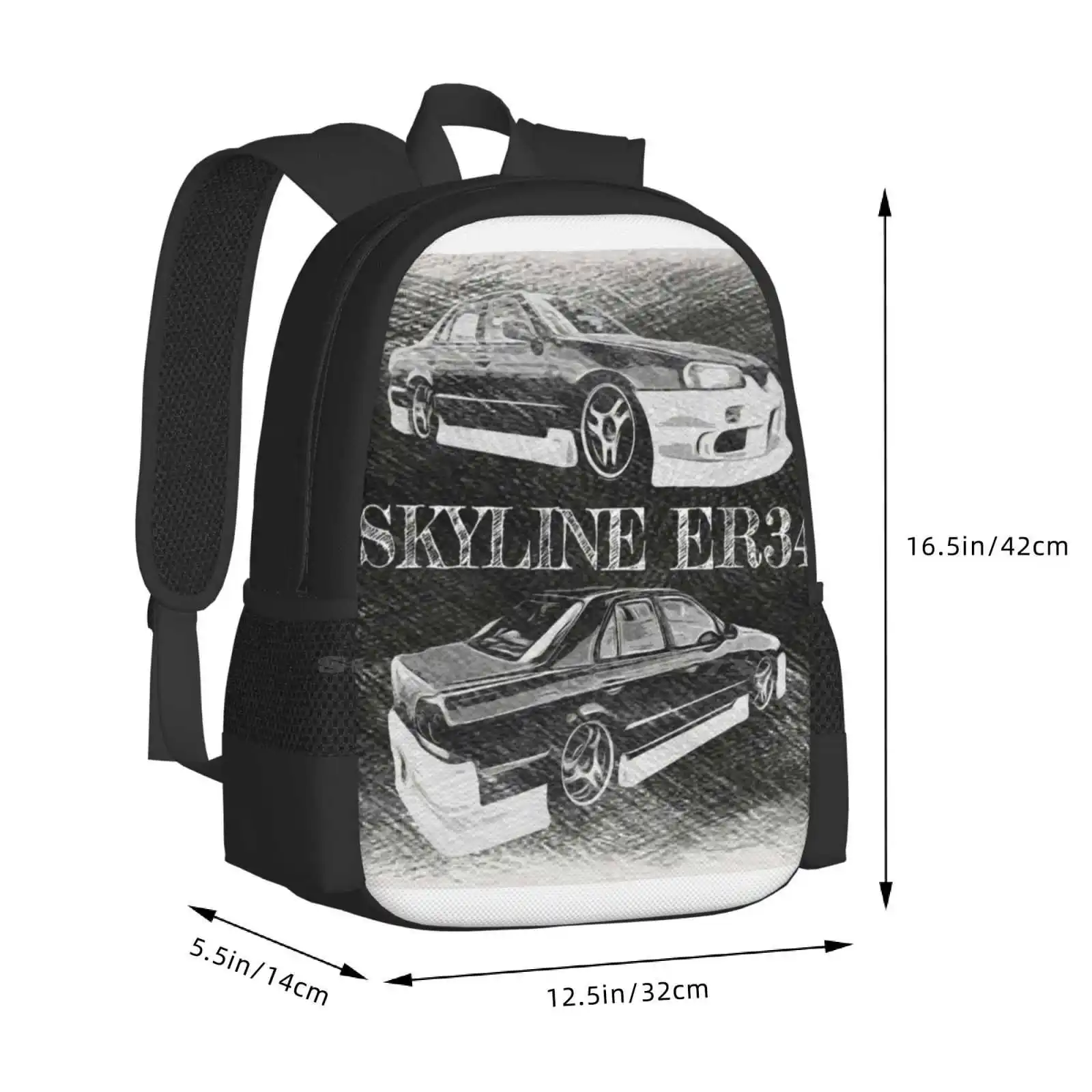 Nissan Skyline Er34 4 Door Stance Car School Bags Travel Laptop Backpack Nissan Skyline Gtr Er34 Gtt R Chassis Drift Cars