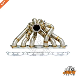 JKVK RACING 3.0‘’ V band Flange SS304 3mm Steam Pipe Equal Length Turbo Manifold  For To yo ta Supra MK4 Lexus GS300 2JZGE