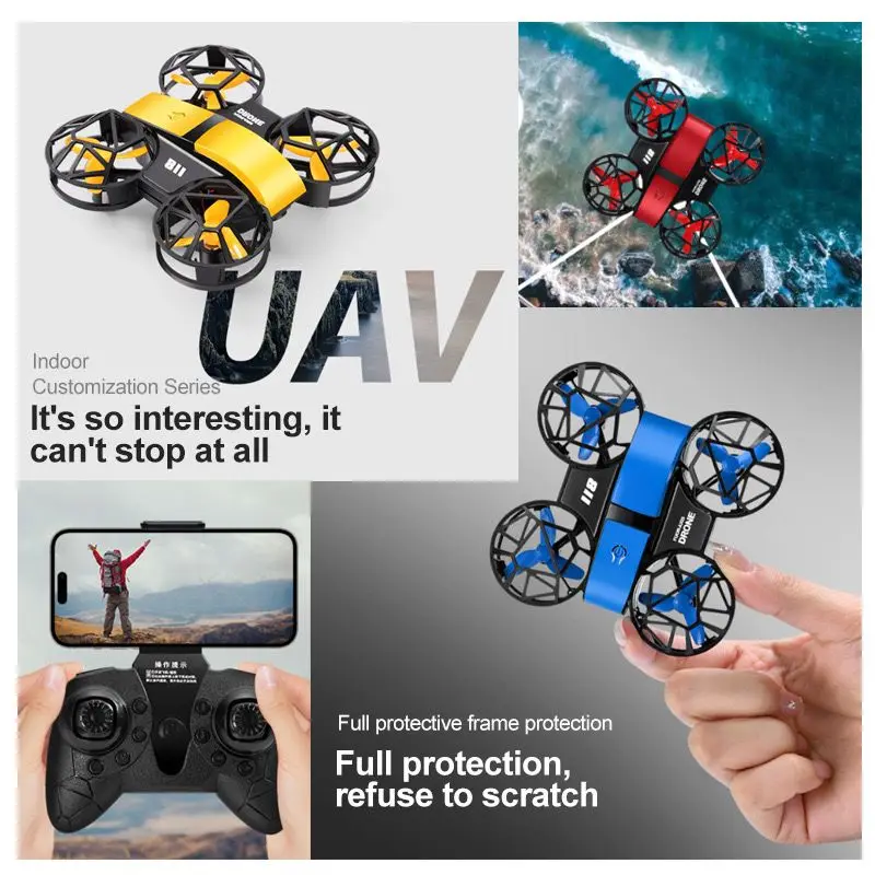 Mini drone professionale 811 4K HD fotografia aerea WIFI FPV luci a LED Quadcopter RC aereo dritto regalo per bambini giocattoli RC