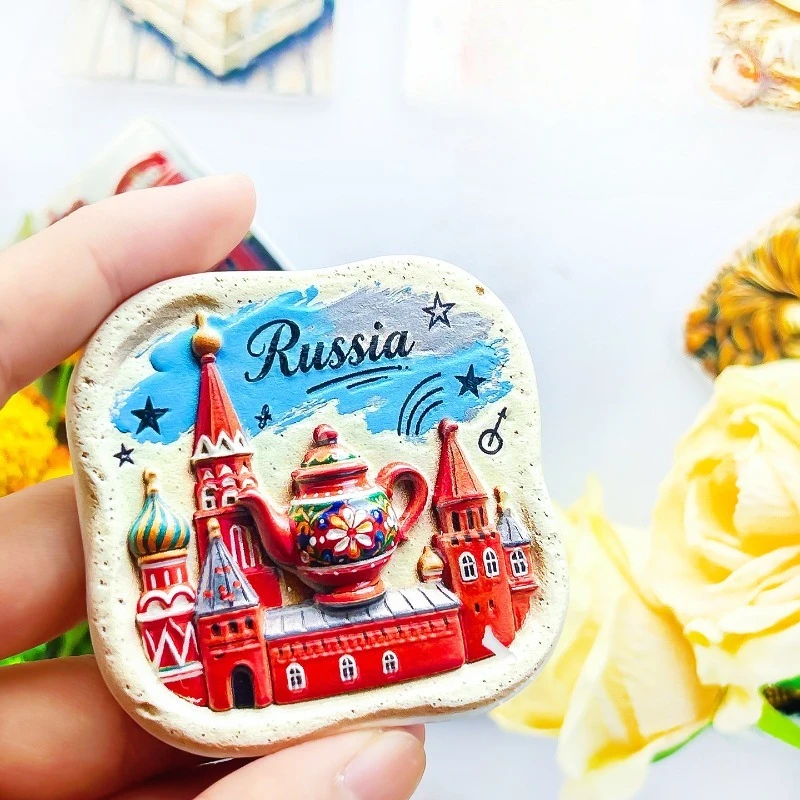 St Basil's Cathedral Fridge Magnet - Whimsical Teapot Design Unique Russian Landmark Souvenir Quirky Travel Gift for Collectors