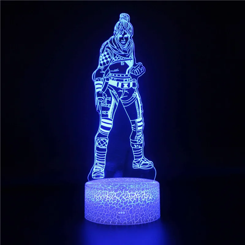 Anime APEX Legends Hero Red Dead Redemption 2 Figure Night Light for Children 3D Acrylic LED Nightlamp Illusion Table Lamp Gifts