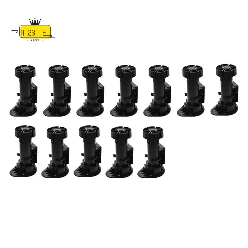 

A23E-12 Pack Black Cabinet Leveler Legs Furniture Legs Adjusts From 3-7/8 Inch To 5-1/8 Inch , For Furniture, Cabinets