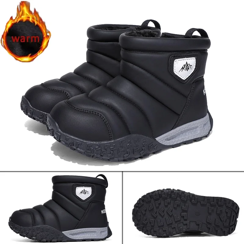 

Winter Children snow boots Warm Thickened Cotton Boots Non-slip Rubber Sole Waterproof Outdoor Sneaker comfortable ankle boots