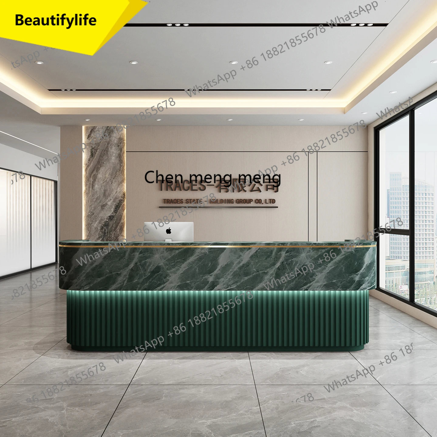 01A مكتب استقبال للشركة البسيط الحديث طاولة بار الفندق مكتب استشارة صفحة الخروج لصالون التجميل #1