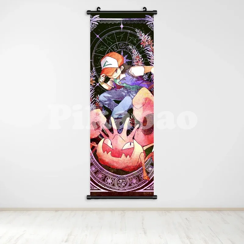 Póster de Pokémon impreso, obra de arte de pared de Anime, pintura de estilo de doce constelaciones, lienzo de Pikachu, rollos colgantes, decoración de la habitación del hogar