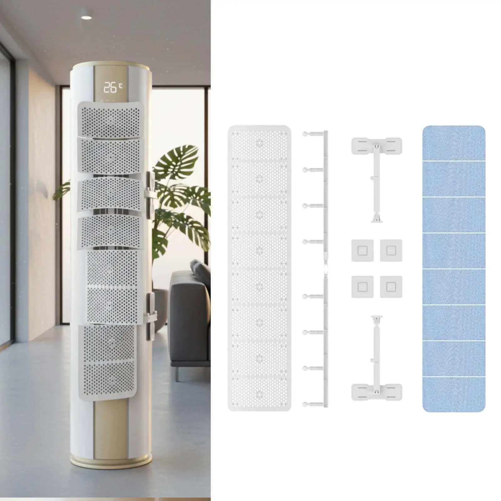Floor Standing Air Conditioner Deflector AC Accessories for Indoor Room Wind Guide Anti Wind Baffle Cabinet AC Vent Deflector