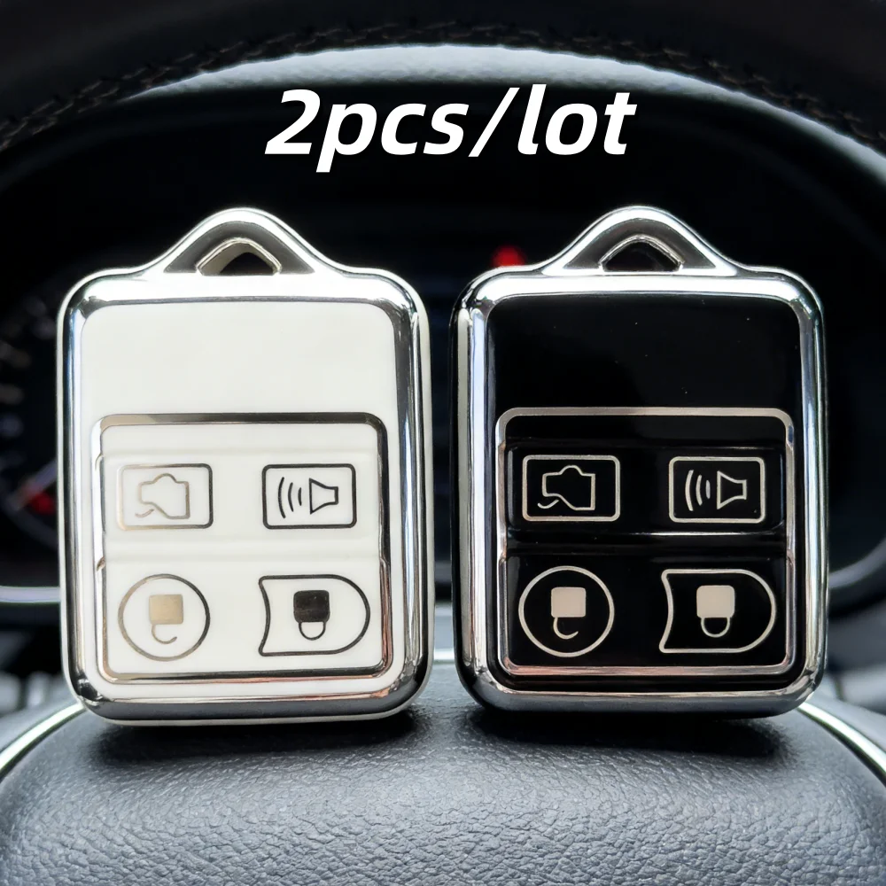 2 housses de clé pour Ford Mustang Focus Explorer Edge Taurus, étui de clé pour Lincoln, Mercury 4 boutons