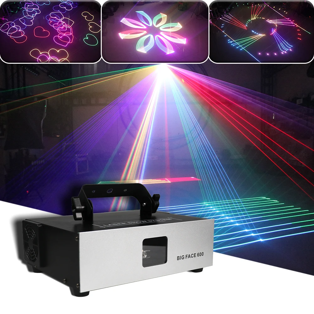 

600mw 1W RGB Laser Pattern Beam Line Scanner Projector DJ Disco Stage Lighting Effect Dance Party Wedding Bar Club DMX Lights