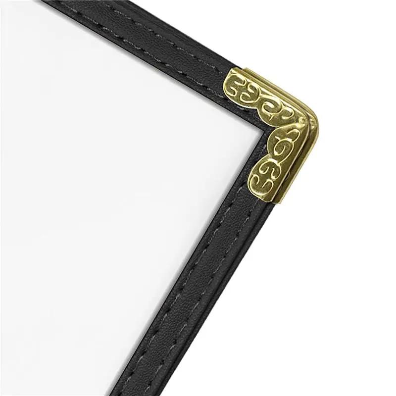 A67M-12 Pack Cafe Style Menu Cover Double Stitch Edge (Black, 2 Pages/4 Views - 8.5 Inch X 11 Inch)
