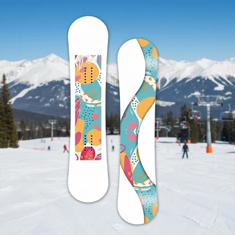 Custom  Carbon Fiber Poplar Alpine Snowboard with Branding for Adult Riders Rainbow Color All-Terrain Snowboard Package