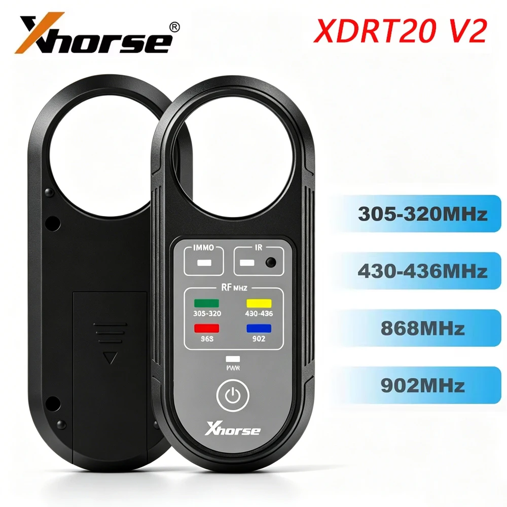 

Xhorse XDRT20 V2 Remote Key Frequency Tester VVDI RF IR Infrared Signal Detection 315/902/868/433MHz Smart Car Key Fob Auto Tool