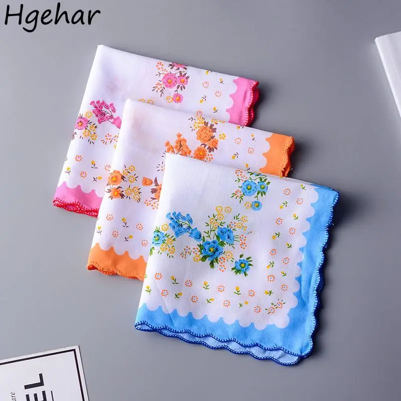 3pcs Handkerchief Towels 30*30cm Floral Elegant Vintage Hanky for Women Summer Absorb Sweat Luxury Home Tetile Portable Daily