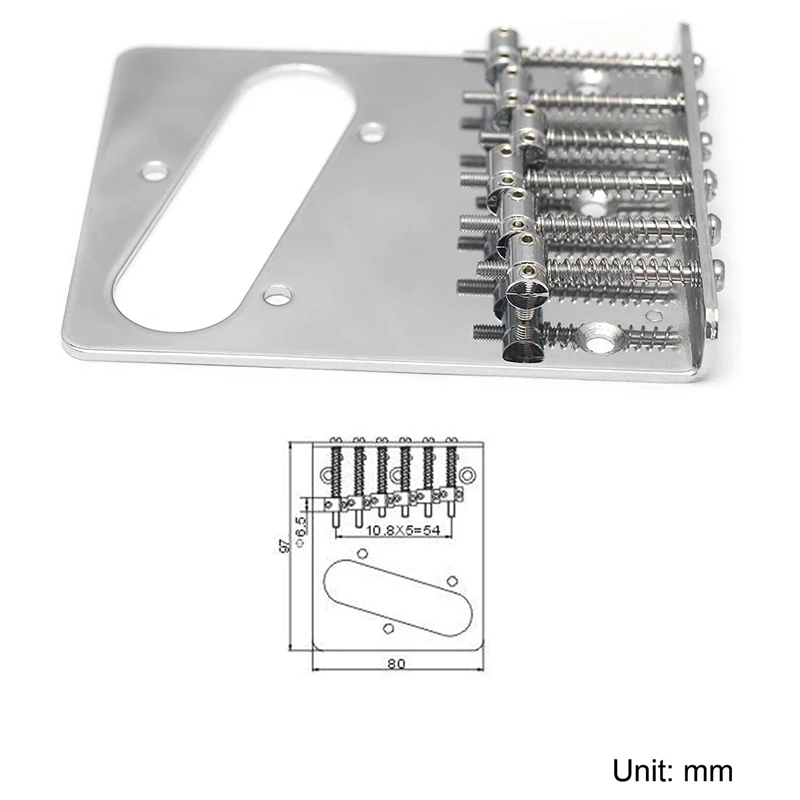 Vintage Style 6 Strings Saddle Top Loader Bridge For Tele Telecaster Style Electric Guitar Parts Replacement