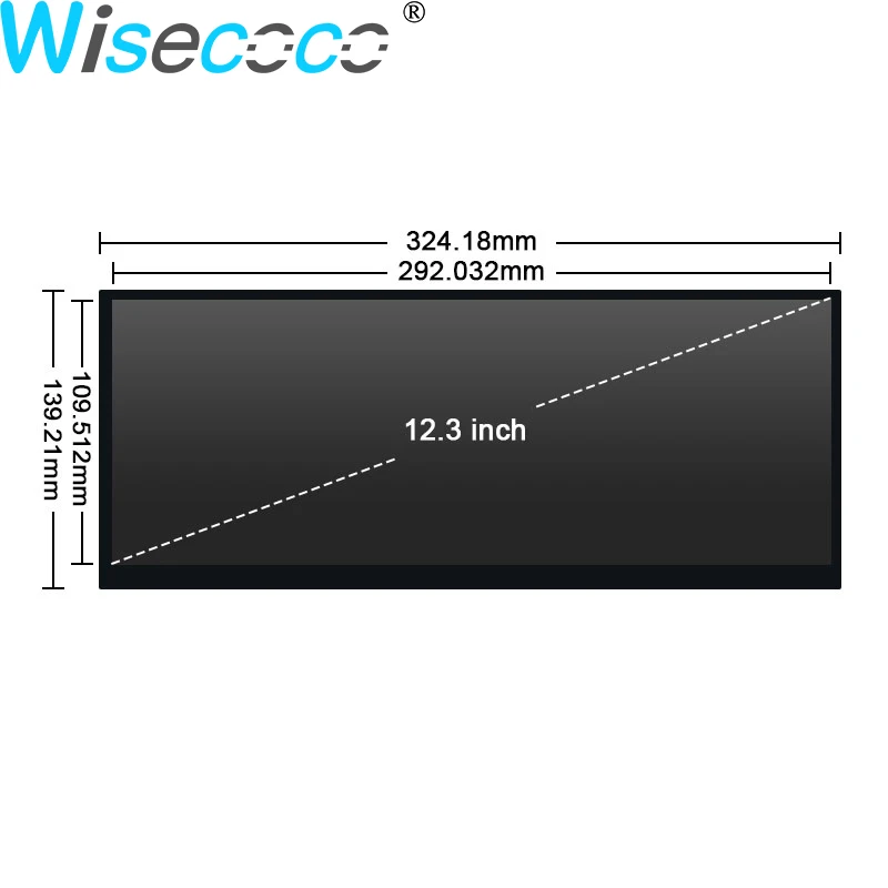 Wisecoco 12,3-дюймовый ультратонкий сенсорный дисплей 1920x720 IPS растянутый экран Raspberry Pi с цифровой вывеской, плата драйвера USB-C