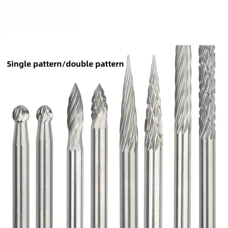 3*3mm Shank Hard Alloy Rotary Burr / Carbide Grinding Bit & Milling Cutter / Carbide Burr for Metal & Wood Carving