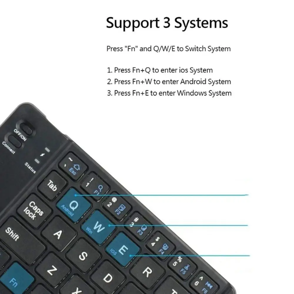 Slient Wireless Folding Keyboard Mini Rechargeable Bluetooth Keyboard Lightweight Slim Design Foldable Keyboard Office