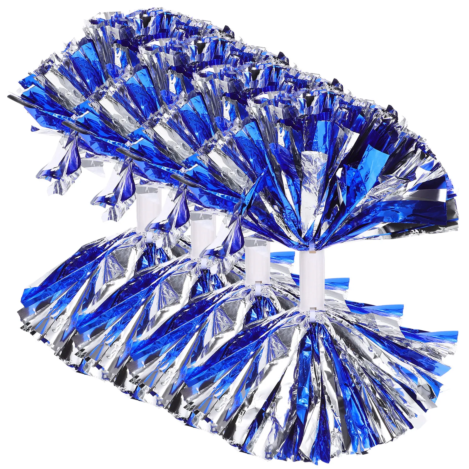 4 Pcs Cheer Leader Pompom Cheerleading Dancing Pompoms Cheerleader Prop Flower Metallic Foil