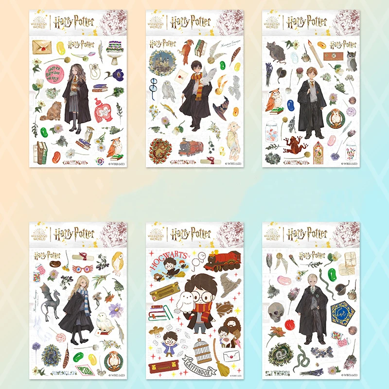 Cute Harries Potters 6pcs/set Sticker Toys Hermione Malfoy Anime Figure Cartoon Hogwarts Magic Sticker Children Birthday Gifts