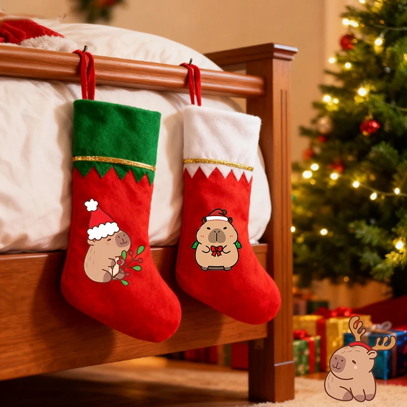 

Capybara Christmas Stocking Xmas Tree Hanging Socks Home Decoration Gift Candy Bags Cartoon Anime Christmas Socks Christmas Gift