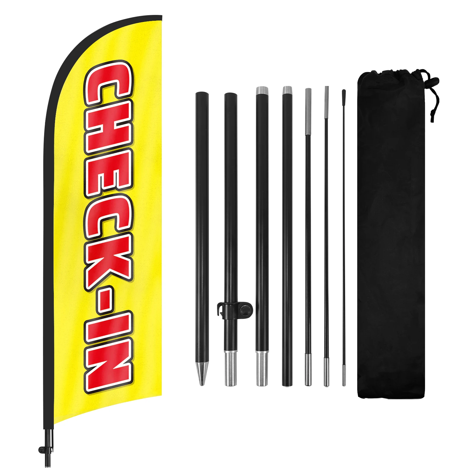 FSFLAG 1PCS 280CM The Restaurant Feather Flag with Flagpole Advertising Outdoor Banner Decoration for Businesse and Storefront