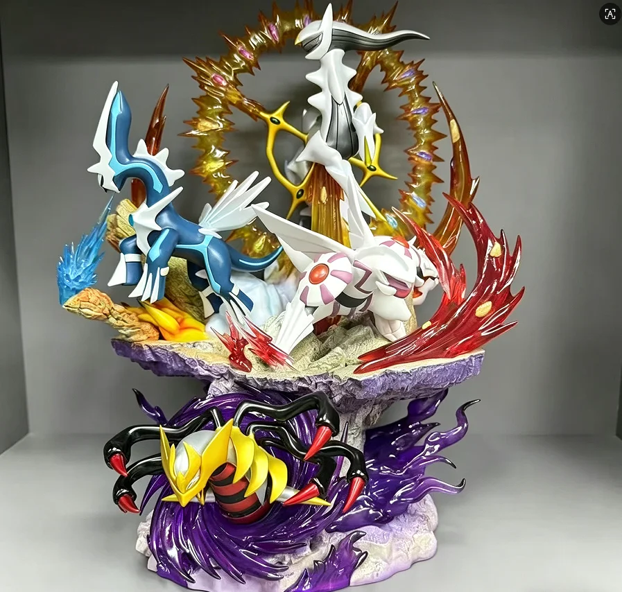 Figura de Anime Bkm de 37 cm, Luminosa, de los Cuatro Pokémon Legendarios, Modelo Decorativo, Coleccionable, Regalo para Coleccionistas de Anime
