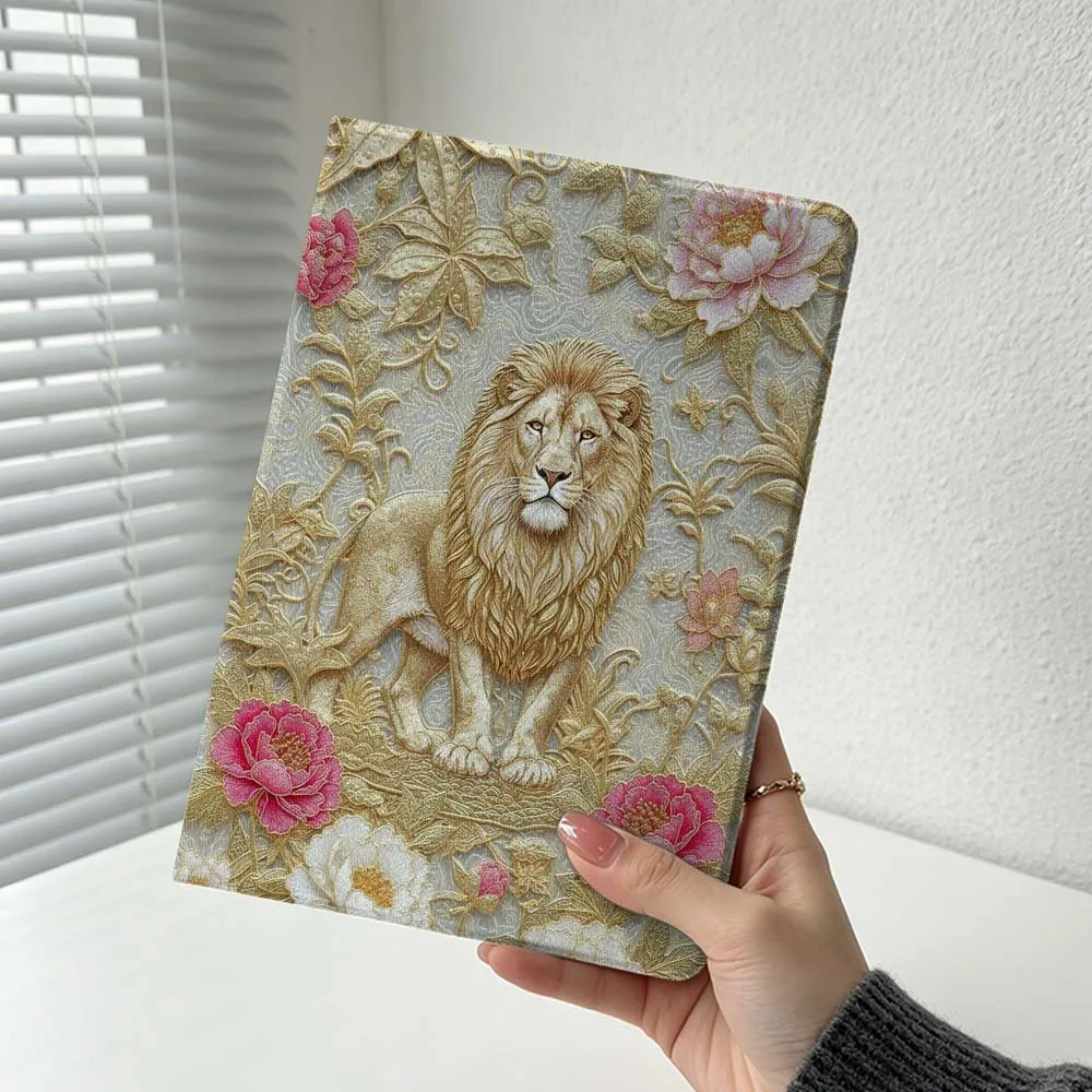 Lion Family Crown Hug Cover For Xiaomi Redmi Mi Pad 8 7 6 5 4 2 SE K Pro Max Ultra Poco Pad Soft Inch Tablet Case