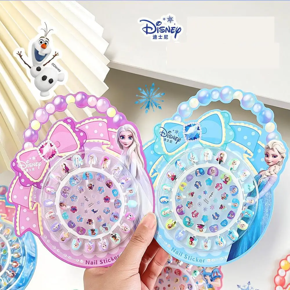 1 Uds. De pegatinas para uñas de princesa de dibujos animados de Disney, Frozen, Elsa, Sofía, Blancanieves, Minnie, Mickey, uñas postizas, animales de dibujos animados para regalo de fiesta