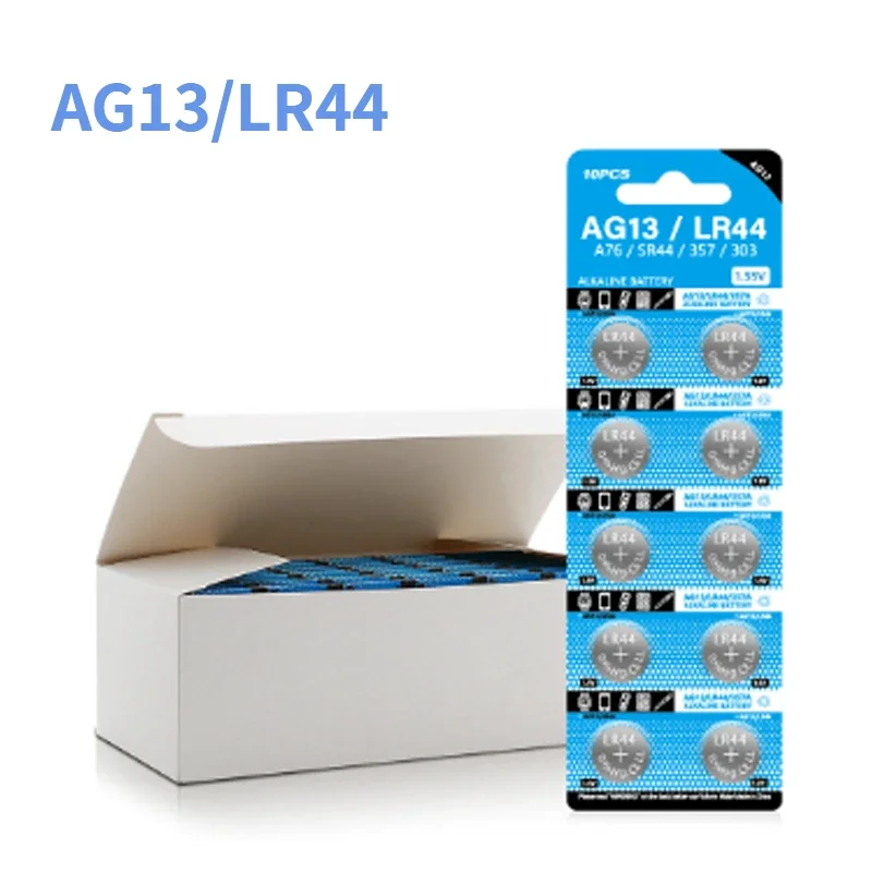 10-200 pieces LR44 AG13 160mAh coin watch battery L1154 357 SR44 1.55V alkaline button battery suitable for watches B85B