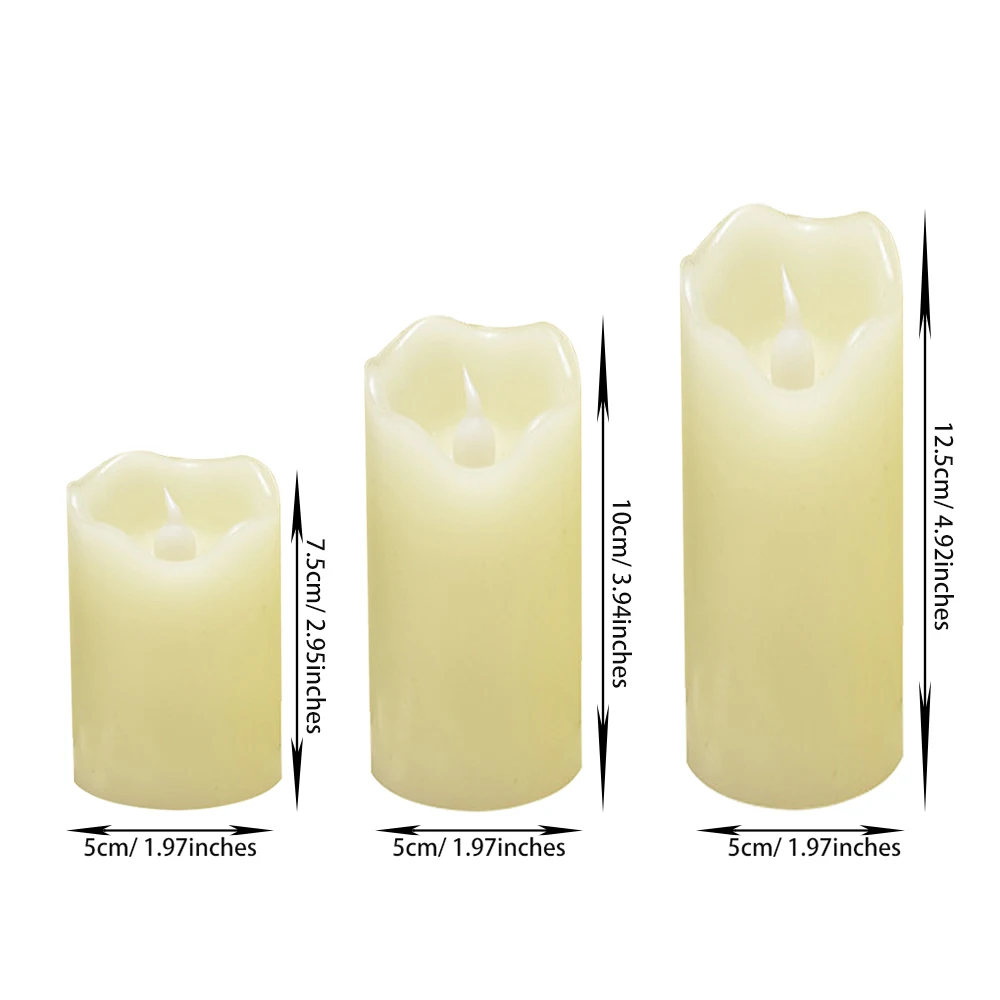 3 قطعة/المجموعة LED ضوء شمعة ، الشموع عديمة اللهب ضوء غير مستو حافة البارافين الشمع ضوء شمع بطارية تعمل LED شمعة ضوء الليل #6