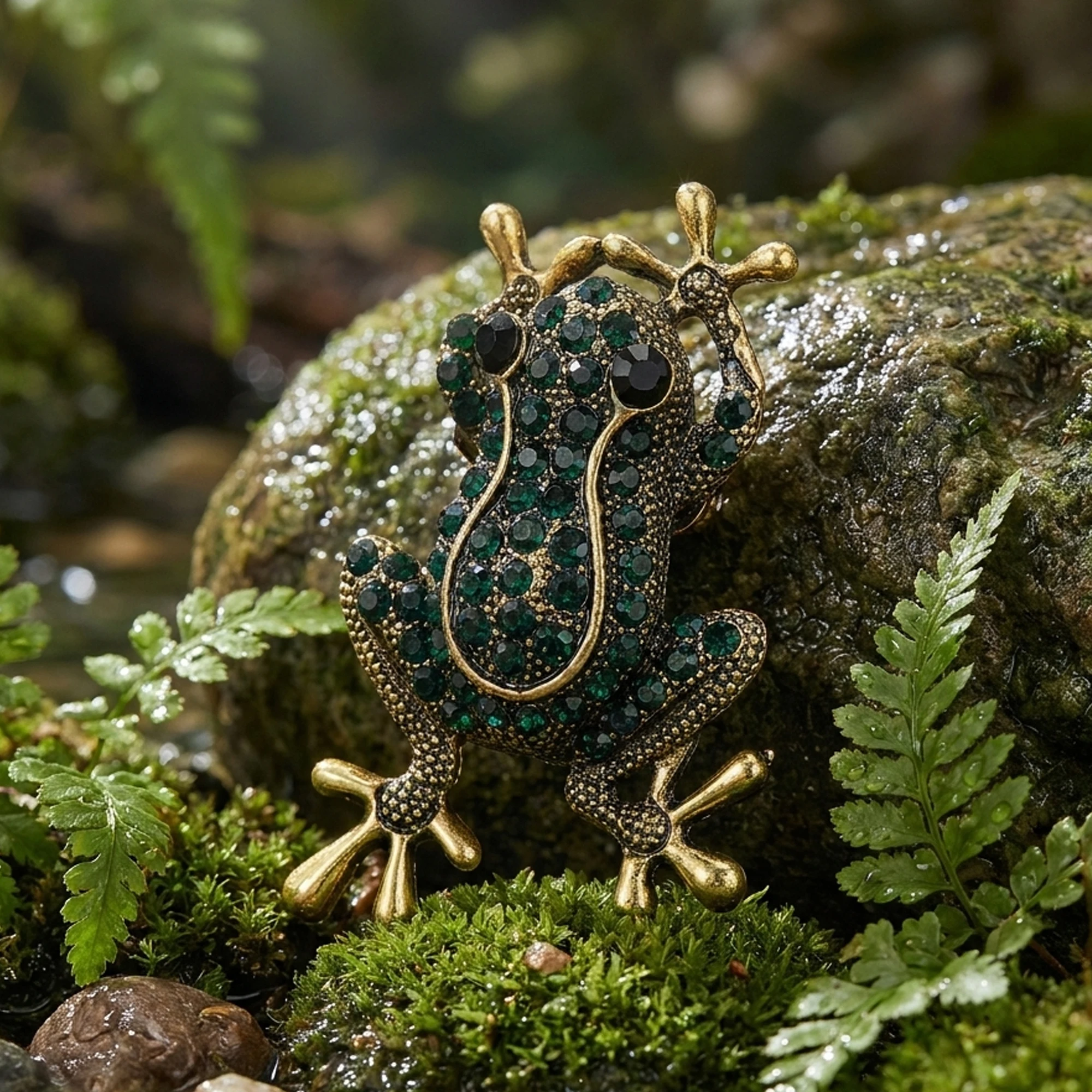 

Stylish Rhinestone Frog Brooches for Women Unisex Animal Pins Friend Event Party New Gifts Jewelry Decoration Accessories