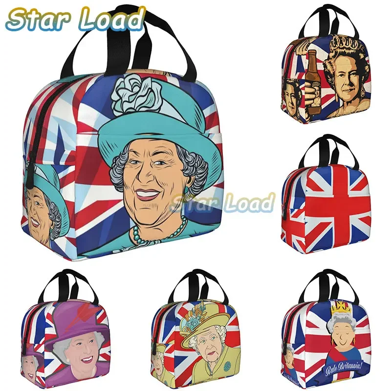 

Cartoon Funny England Queen Elisabeth Banksy Graffiti Insulated Lunch Bag for Women Leakproof Thermal Cooler Bento Box Work