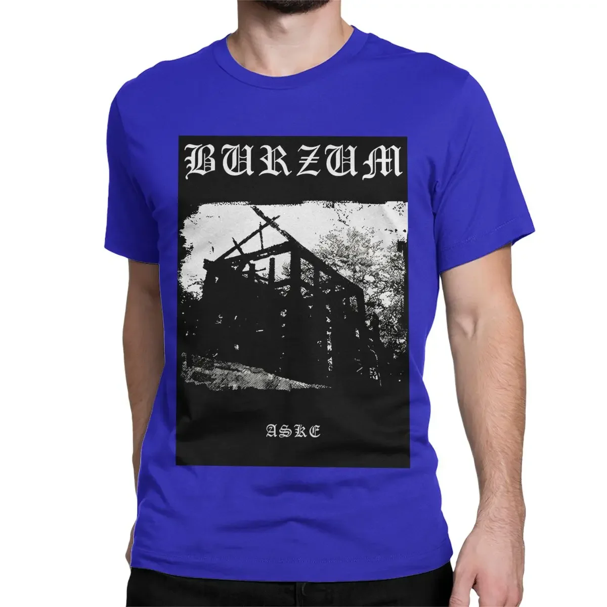 Crew Neck Clothes Plus Size Men T-Shirt Aske Black  Rock Novelty Pure Cotton Tees Short Sleeve Burzum T Shirt Oversized new