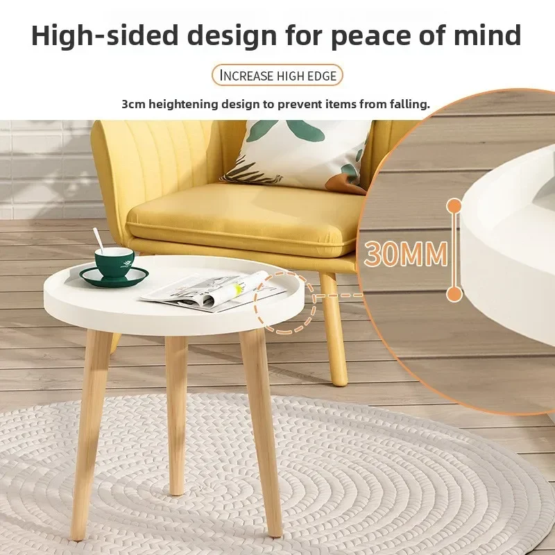 Modern Nordic small round table coffee table sofa side table living room simple creative round coffee table Durable
